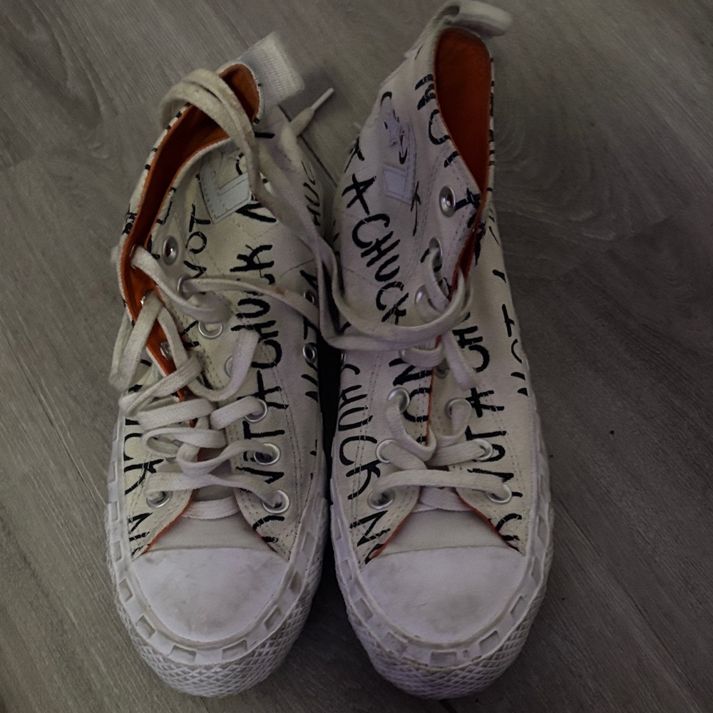 Converse White and Black High-Top Sneakers